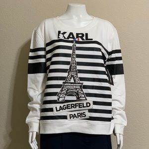 Karl Lagerfeld Eiffel Tower Striped Sweatshirt